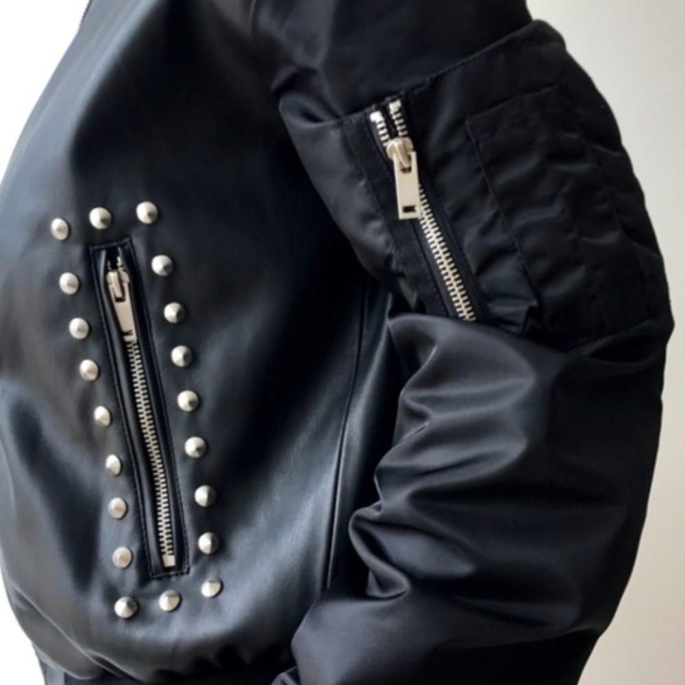 Zara Punk & Love Studded Bomber Jacket - Picture 5 of 5